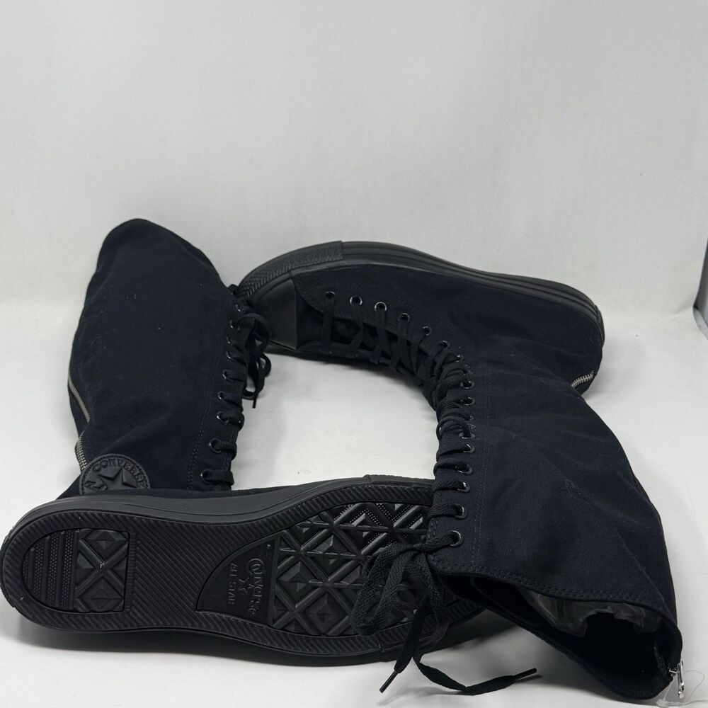 Converse XXHI Knee High Sneakers Mens 13 Triple Black Back Zipper Skater Punk - Picture 7 of 14
